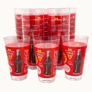 Coca-Cola Have a Coke Retro Artwork Branded Plastic Cup Tumblers 33 Pieces